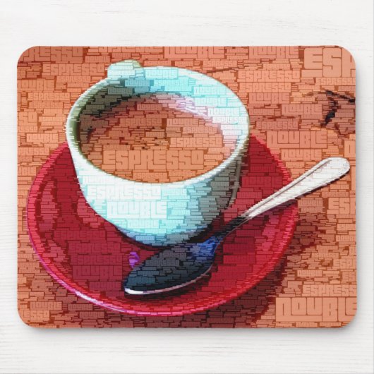 Espresso Cup en Spoon Word Cloud Muismat (Voorkant)