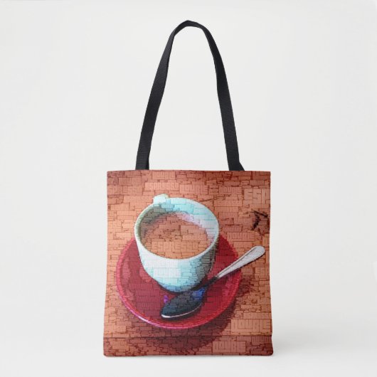 Espresso Cup en Spoon Word Cloud Tote Bag (Voorkant)