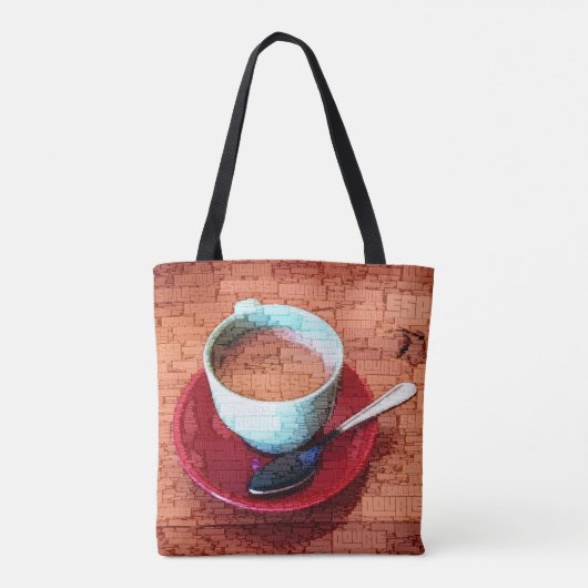 Espresso Cup en Spoon Word Cloud Tote Bag (Achterkant)