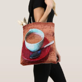 Espresso Cup en Spoon Word Cloud Tote Bag (Dichtbij)