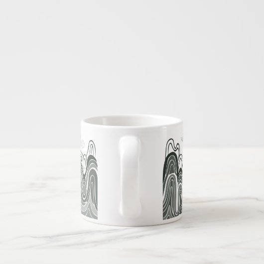 Espresso Cup met Calming Mountain Uitzicht Espresso Kop (Achterkant)