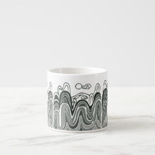 Espresso Cup met Calming Mountain Uitzicht Kop