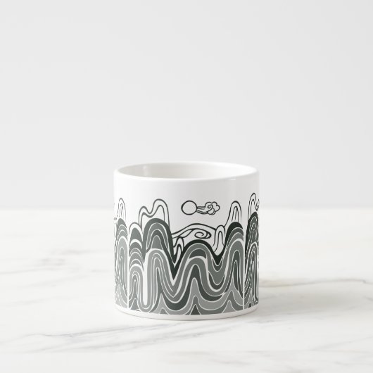 Espresso Cup met Calming Mountain Uitzicht Kop (Voorkant)
