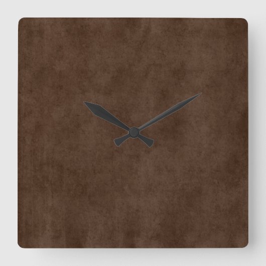  Espresso Dark Brown Parchment Antiek Vierkante Klok (Voorkant)