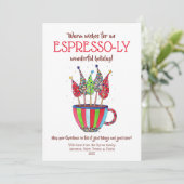 Espresso Disco kerstbomen Holiday Kaart (Staand voorkant)