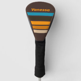 Espresso Drift Across Striping met naam Golfheadcover