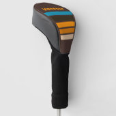 Espresso Drift Across Striping met naam Golfheadcover (Schuin)