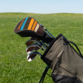 Espresso Drift Across Striping met naam Golfheadcover (Insitu)