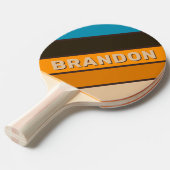 Espresso Drift Bold Gestreept met Naam Tafeltennisbatje (Voorkant Gekanteld)