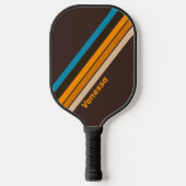 Espresso Drift Gestreept met Naam Pickleball Paddle (Voorkant)