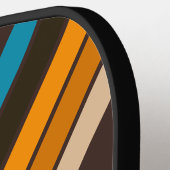 Espresso Drift Gestreept met Naam Pickleball Paddle (Links Detail)