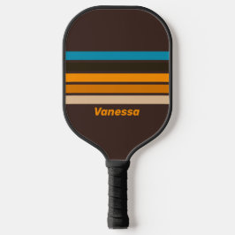 Espresso Drift Overdwars Gestreept met Naam Pickleball Paddle