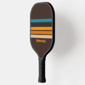 Espresso Drift Overdwars Gestreept met Naam Pickleball Paddle (Links)