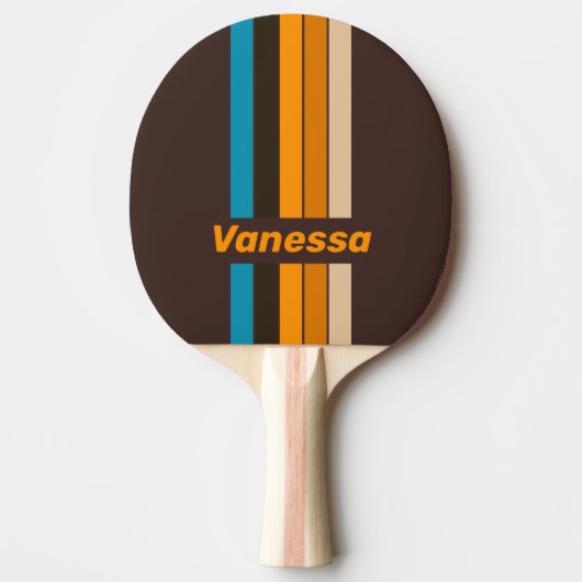 Espresso Drift Pin Gestreept met Naam Tafeltennisbatje (Voorkant)