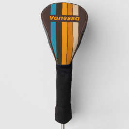Espresso Drift Pin Gestreepte met Naam Golfheadcover