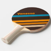 Espresso Drift Schuin Strepen met Naam Tafeltennisbatje (Voorkant Gekanteld)