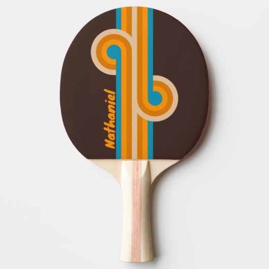 Espresso Drift Stripe Loop met naam Tafeltennisbatje (Voorkant)