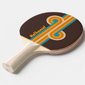 Espresso Drift Stripe Loop met naam Tafeltennisbatje (Voorkant Gekanteld)