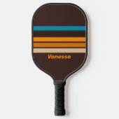 Espresso drijft over striping met naam pickleball paddle (Voorkant)