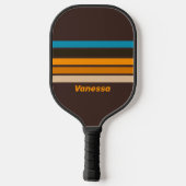 Espresso drijft over striping met naam pickleball paddle (Achterkant)