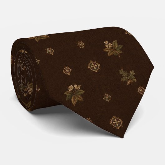 Espresso Eik Heritage Medaillon Stropdas (Opgerold)