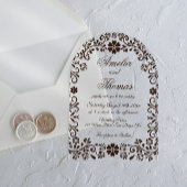 Espresso Elegant Floral Wedding  Acryl Uitnodigingen