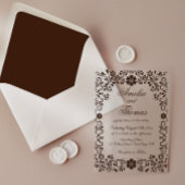 Espresso Elegant Floral Wedding  Acryl Uitnodigingen