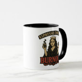 Espresso Empress Burnout Vintage Illustratie Mok (Voorkant rechts)