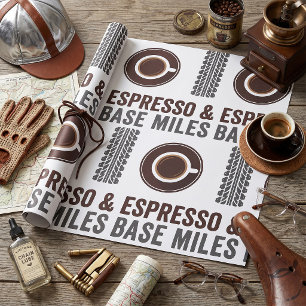 Espresso en Base Miles Fietsende Coffeeliefhebber Cadeaupapier