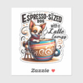 Espresso-formaat Hond met een Latte Energy Sticker (Vel)