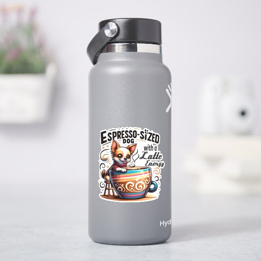 Espresso-formaat Hond met een Latte Energy Sticker (HydroFlask)