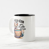 Espresso-formaat Hond met een Latte Energy Tweekleurige Koffiemok (Voorkant links)