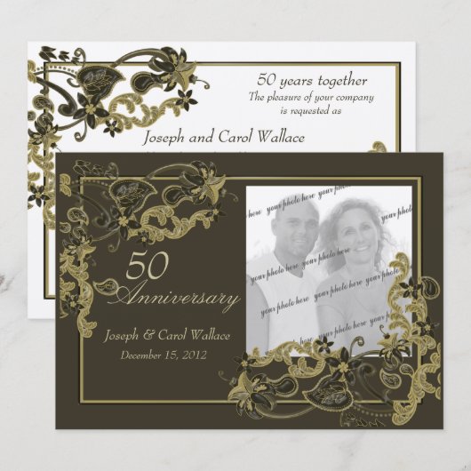 Espresso Gouden Foto Kaart (Voorkant / Achterkant)