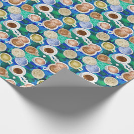 Espresso groene koffiekopjes Waterverf Cadeaupapier