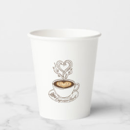 Espresso Hart Elegant – Latte Art voor de Koffieli Papieren Bekers