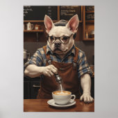 Espresso Hound: Frenchie op brouwplicht Poster (Voorkant)