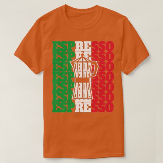 Espresso Italië designgift T-shirt (Design voorkant)
