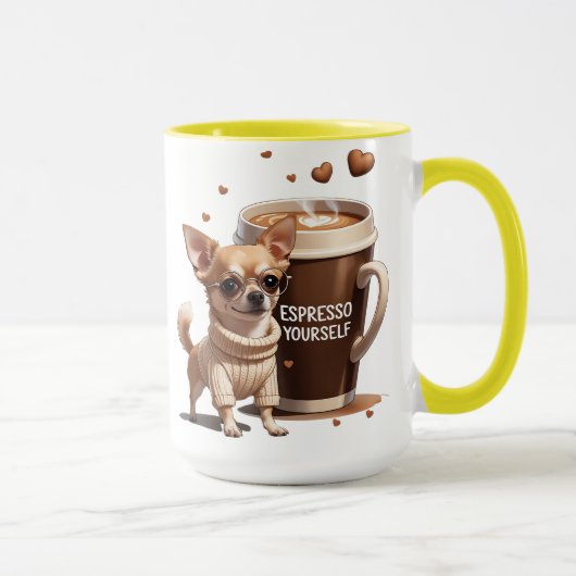 Espresso jezelf – Coffee Chihuahua-editie Mok (Rechts)