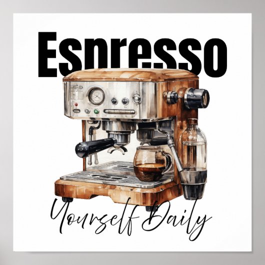 Espresso jezelf dagelijkse minimalistische Waterve Poster (Voorkant)