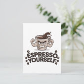 Espresso Jezelf - Grappig Koffie Liefhebber Design Briefkaart (Staand voorkant)