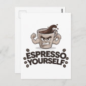 Espresso Jezelf - Grappig Koffie Liefhebber Design Briefkaart (Voorkant / Achterkant)