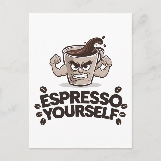 Espresso Jezelf - Grappig Koffie Liefhebber Design Briefkaart (Voorkant)