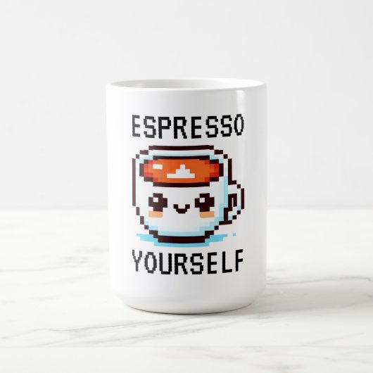 Espresso Jezelf - Grappig Pixel Art Koffie Design Koffiemok (Center)