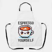 Espresso Jezelf - Grappig Pixel Art Koffie Design Schort (Voorkant)