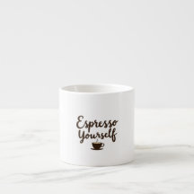 Espresso Jezelf Grappige Koffie Citaat Typografie
