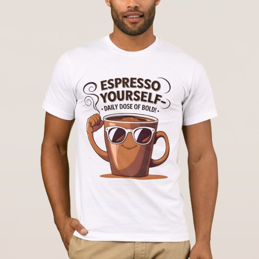 Espresso Jezelf Grappige Koffie Liefhebbers Cup T- T-shirt (Voorkant)