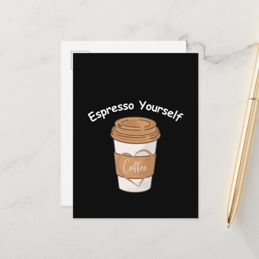 Espresso jezelf koffie liefhebber briefkaart (Voorkant / Achterkant in situ)
