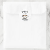 Espresso Jezelf koffie Ronde Sticker (Tas)