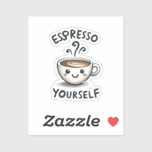 Espresso Jezelf koffie Sticker (Vel)