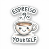 Espresso Jezelf koffie Sticker (Voorkant)